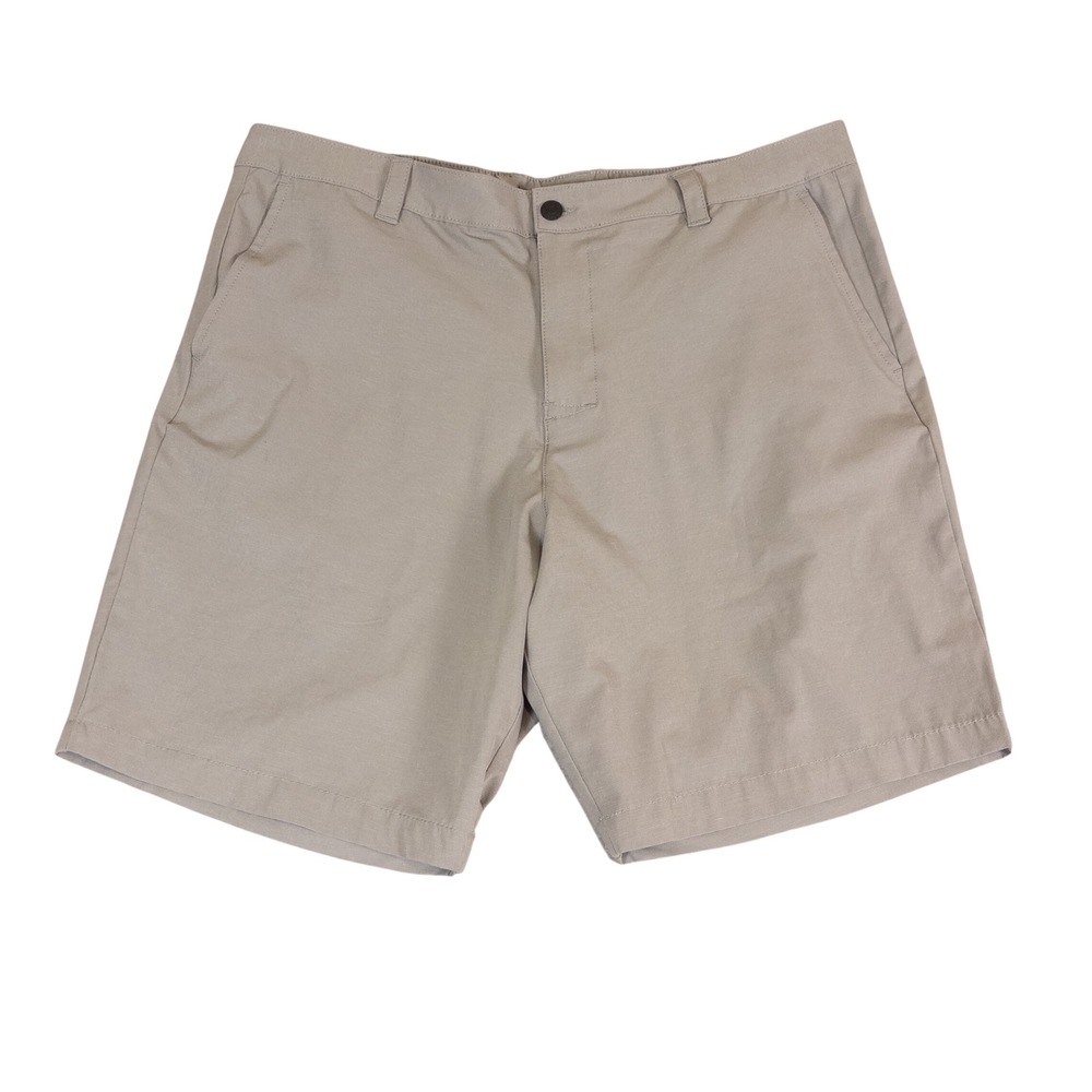Banana Republic Mens Core Temp Shorts Gray Size 40 Micro Grid Casual Outdoor